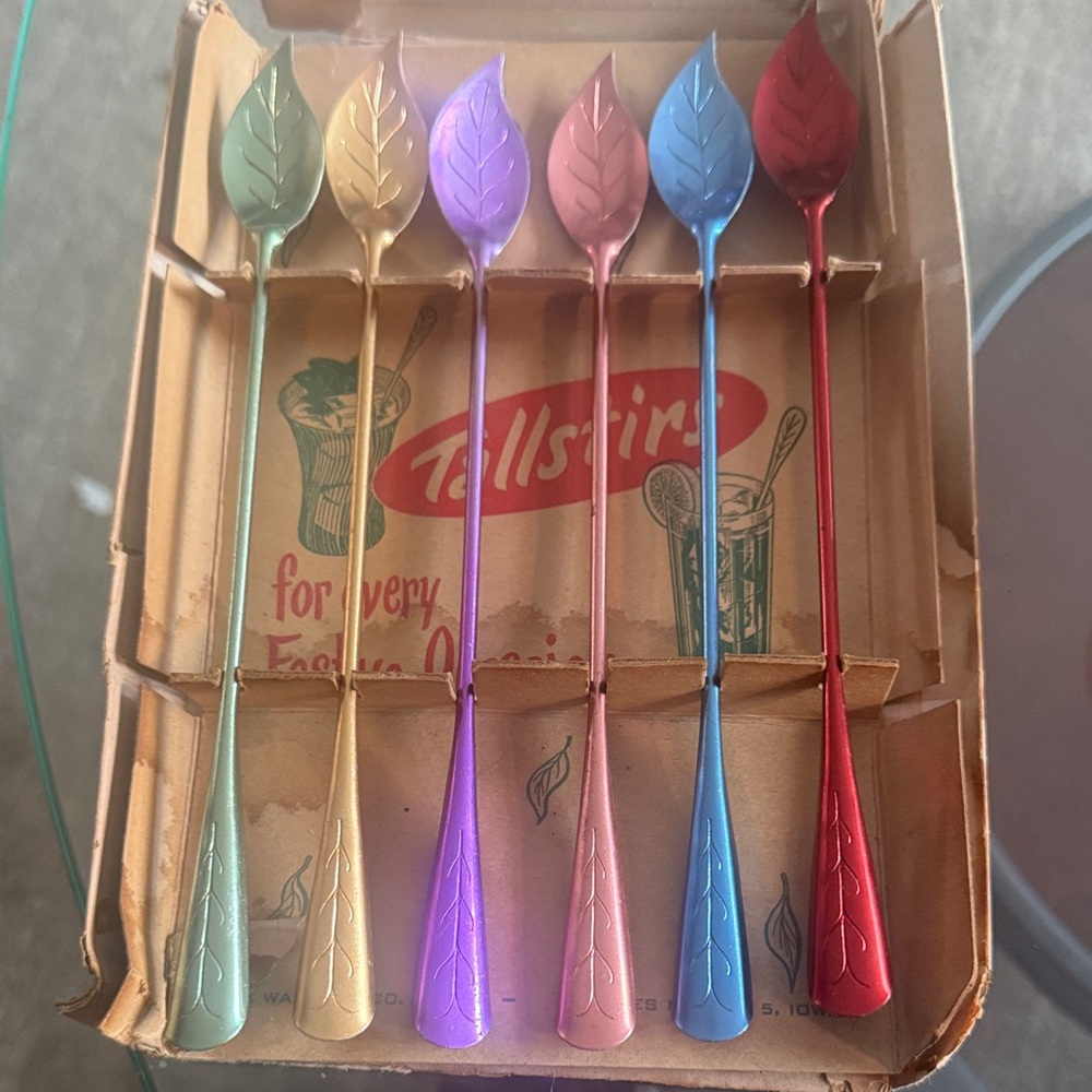 Leaf Design Drink Stirrers - Multicolor Set